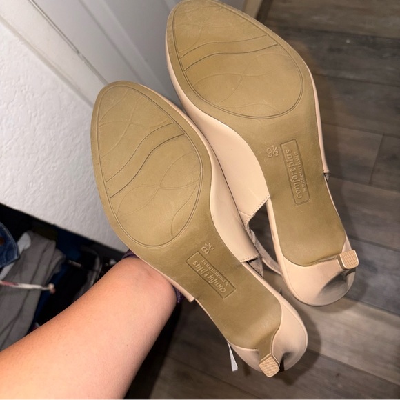 3 for $15 MUST BUNDLE - Comfort Plus by Predictions Beige Slingback Heels - Picture 6 of 8